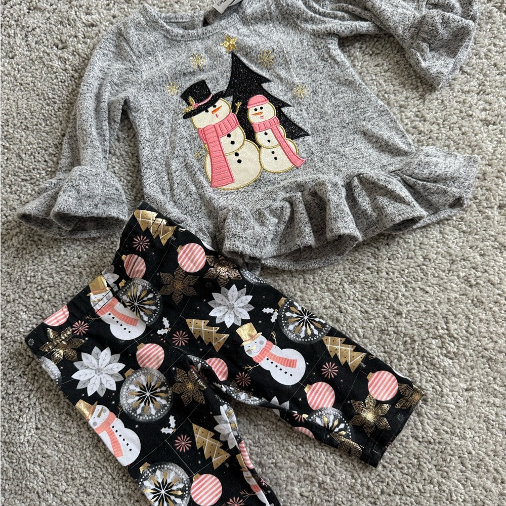 Rare Editions Gray and Gold Snowman Outfit